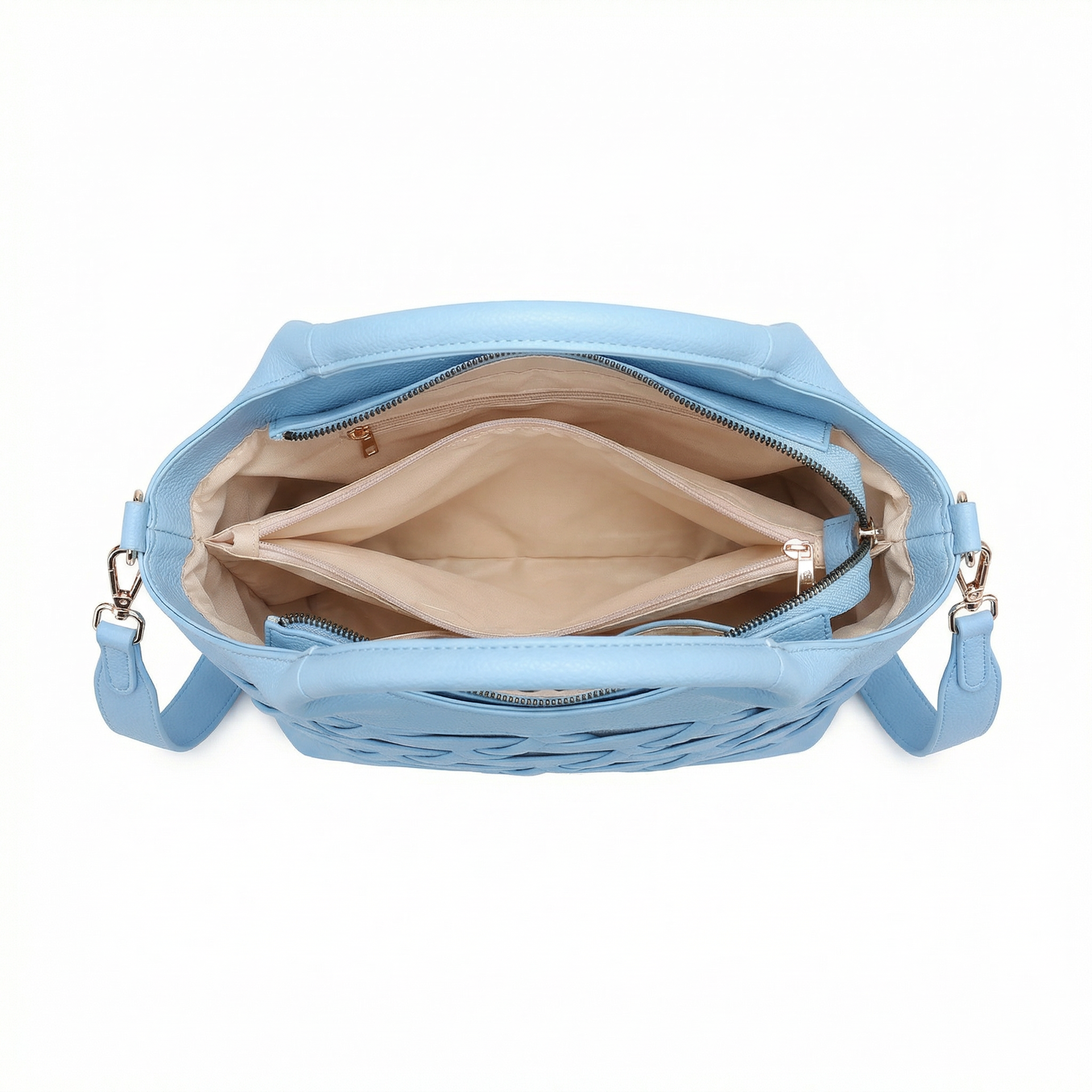 Borsa a Mano in Polyurethane Blu