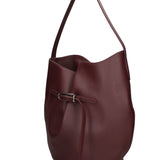 Borsa a Mano in Vera Pelle Bordeaux