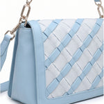 Borsa a Spalla in Pelle Vegana Blu
