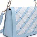 Borsa a Spalla in Pelle Vegana Blu