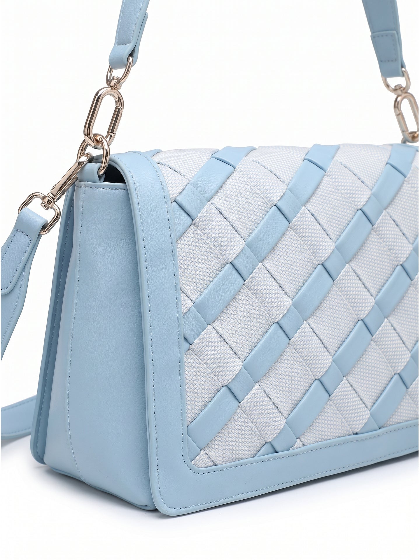 Borsa a Spalla in Pelle Vegana Blu