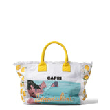 Borsa a Mano in Cotone Multicolore e Giallo