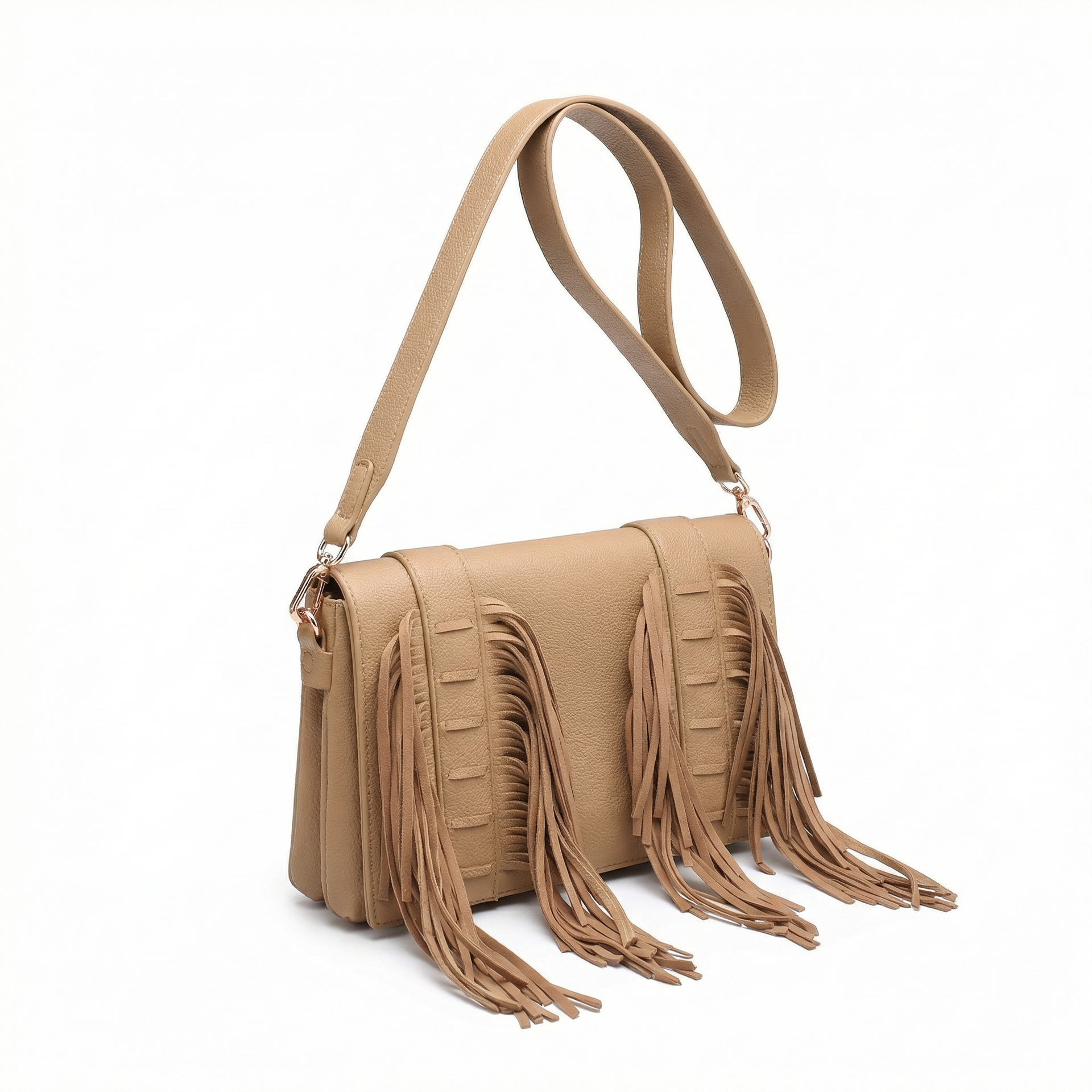 Borsa a Tracolla in Polyurethane Cammello