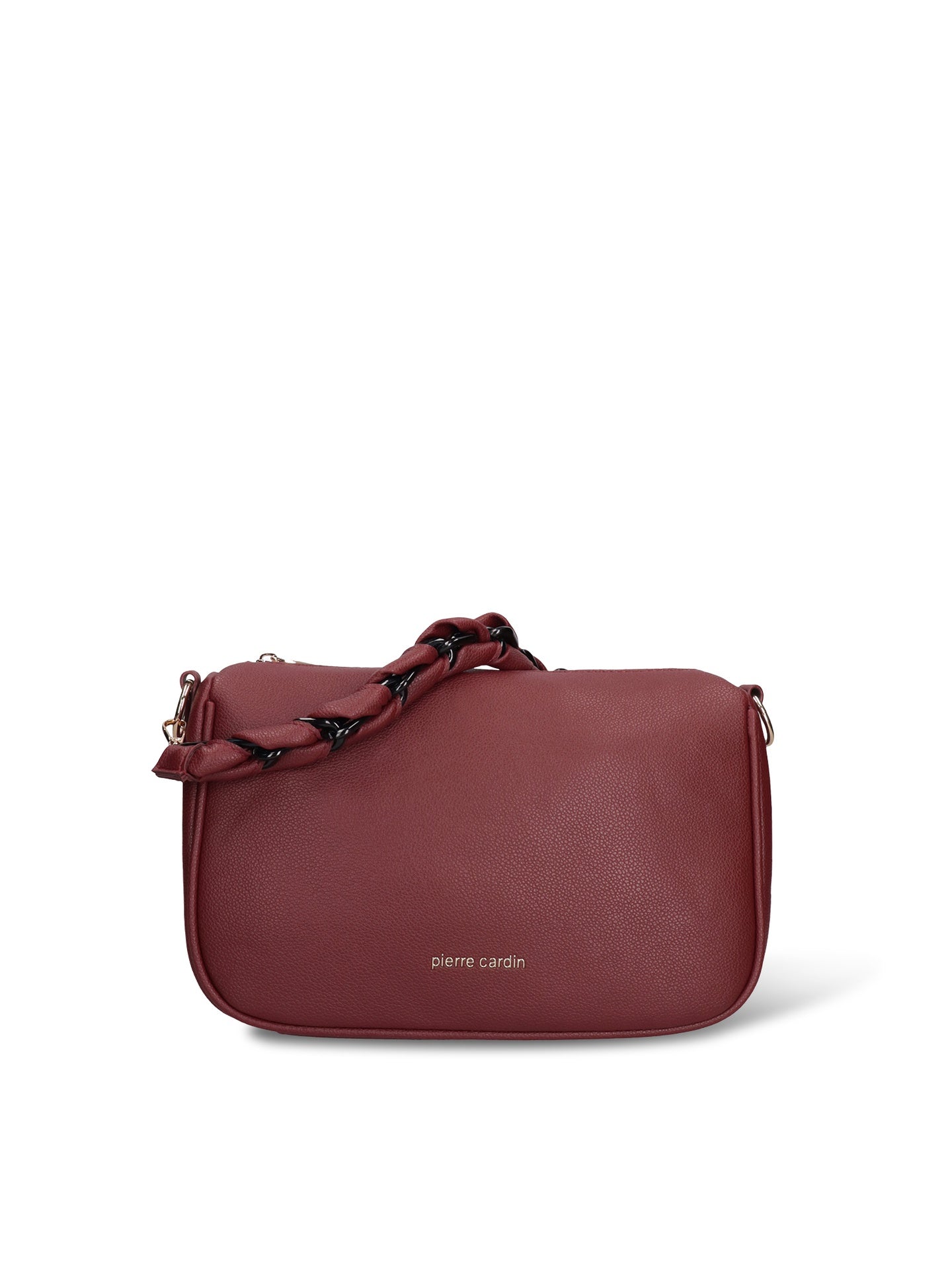 Borsa a Spalla in Pelle Vegana Bordeaux Pierre Cardin