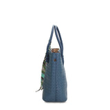 Borsa a Mano in Pelle Vegana Blu Jeans