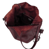 Borsa a Mano in Vera Pelle Bordeaux
