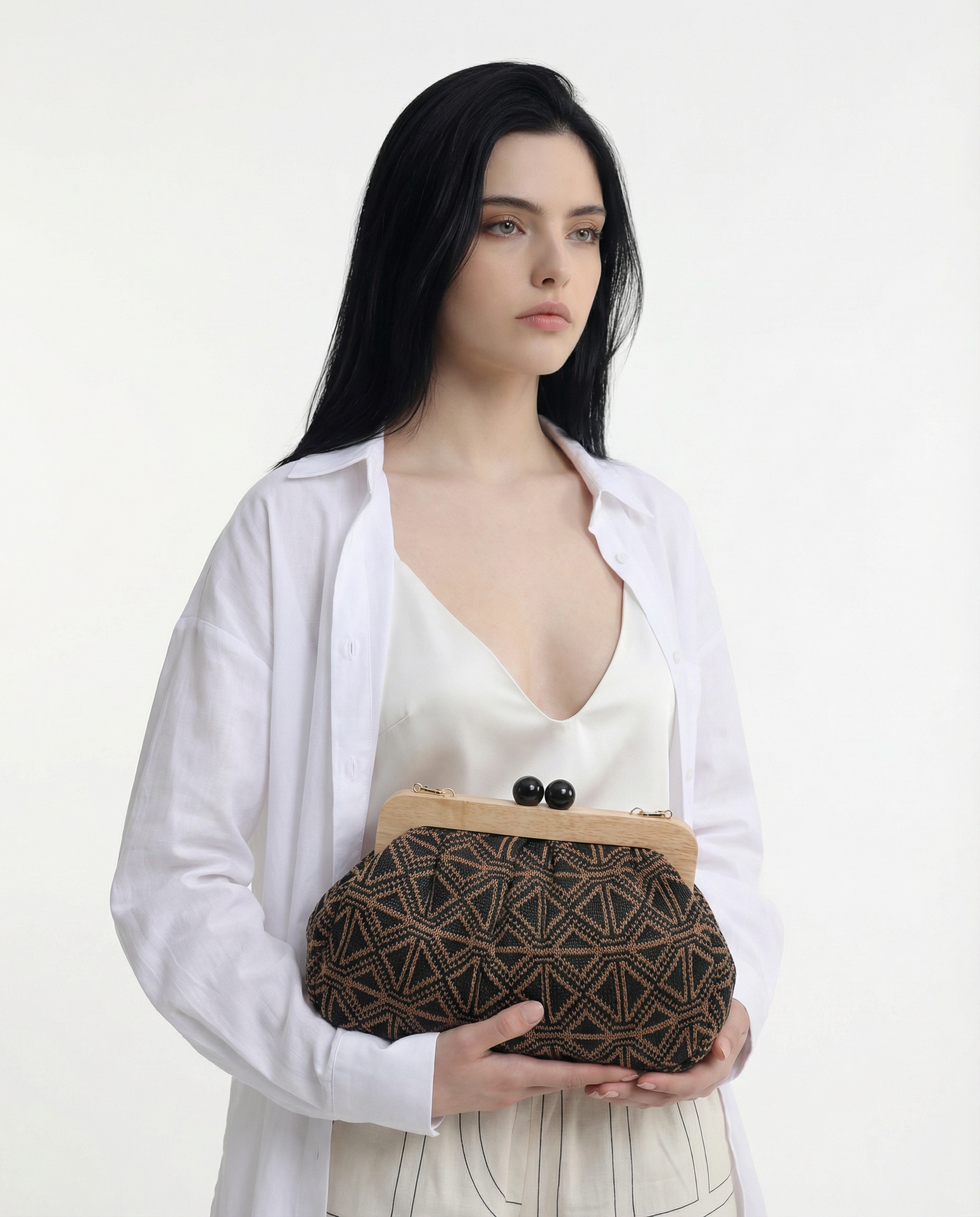 Borsa a Tracolla in Poliestere Marrone Kassandra