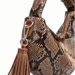 Borsa a Mano in Pelle Vegana Marrone