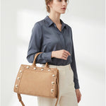 Borsa Shopper in Pelle Vegana Marrone Chiaro