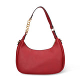 Borsa a Spalla in Pelle Vegana Bordeaux