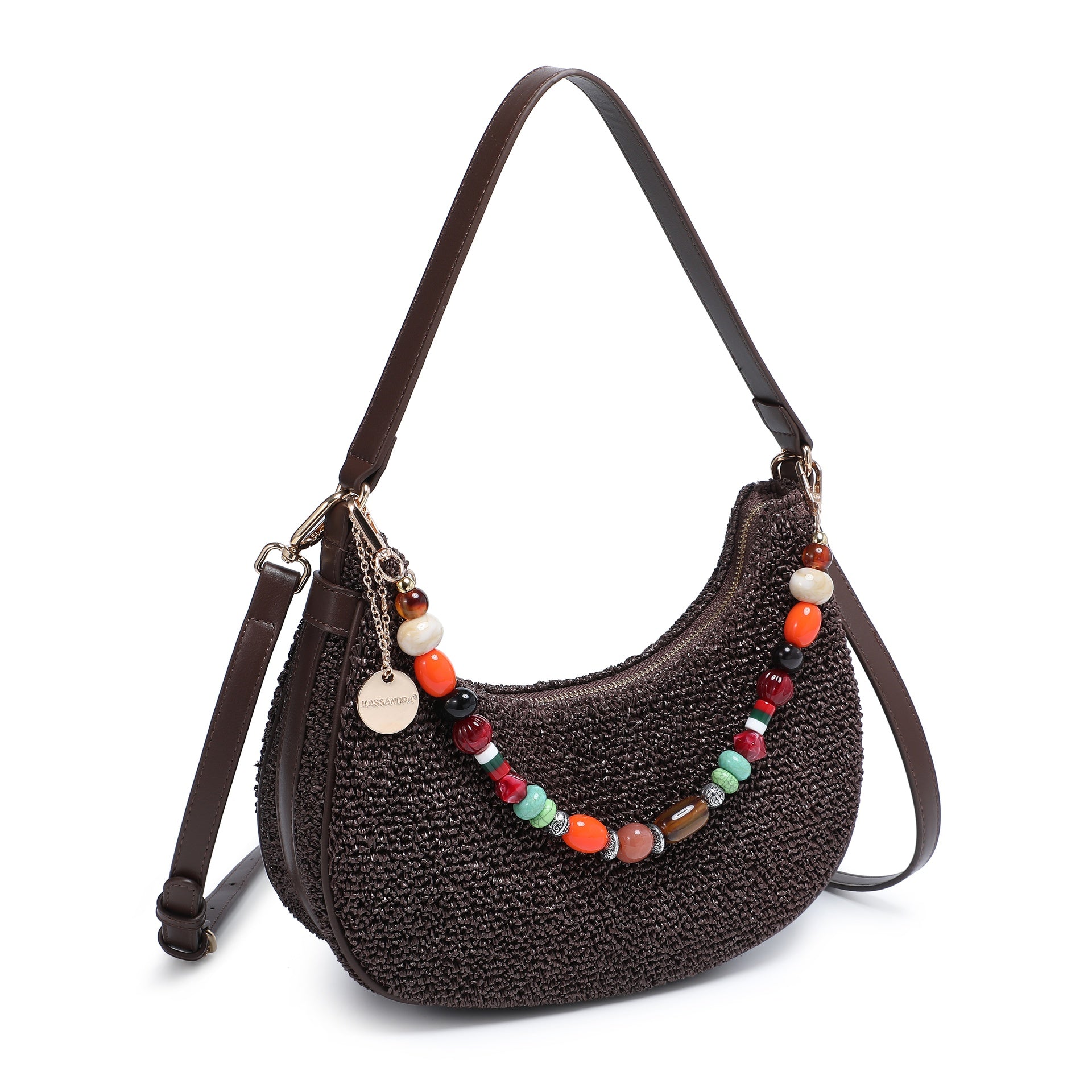 Borsa a Tracolla in Poliestere Marrone