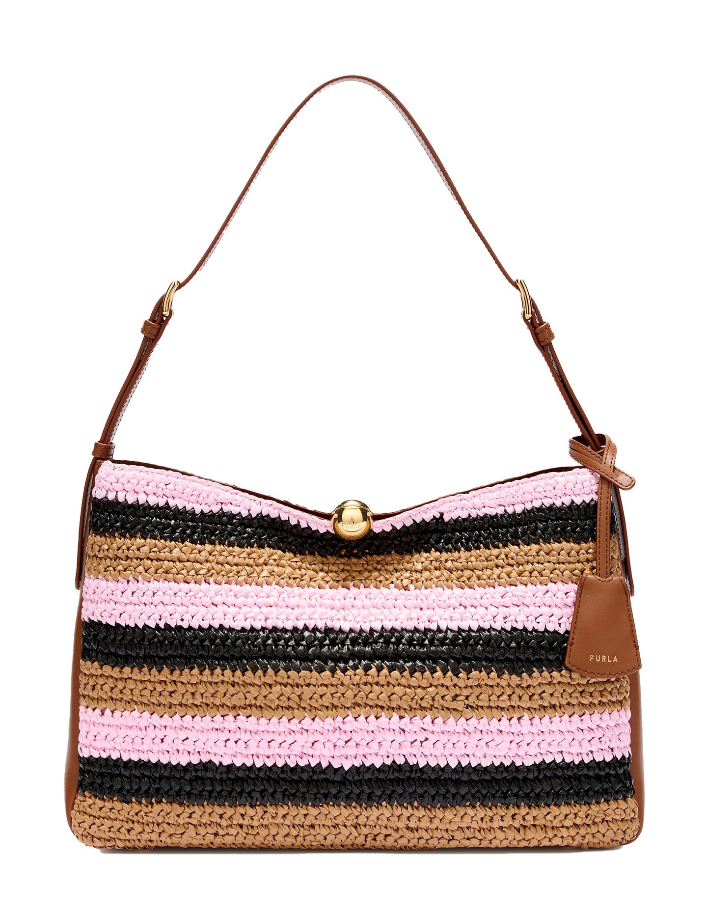Borsa a Spalla in Canvas Cognac Furla