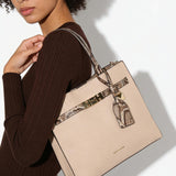 Borsa a Mano in Pelle Vegana Taupe