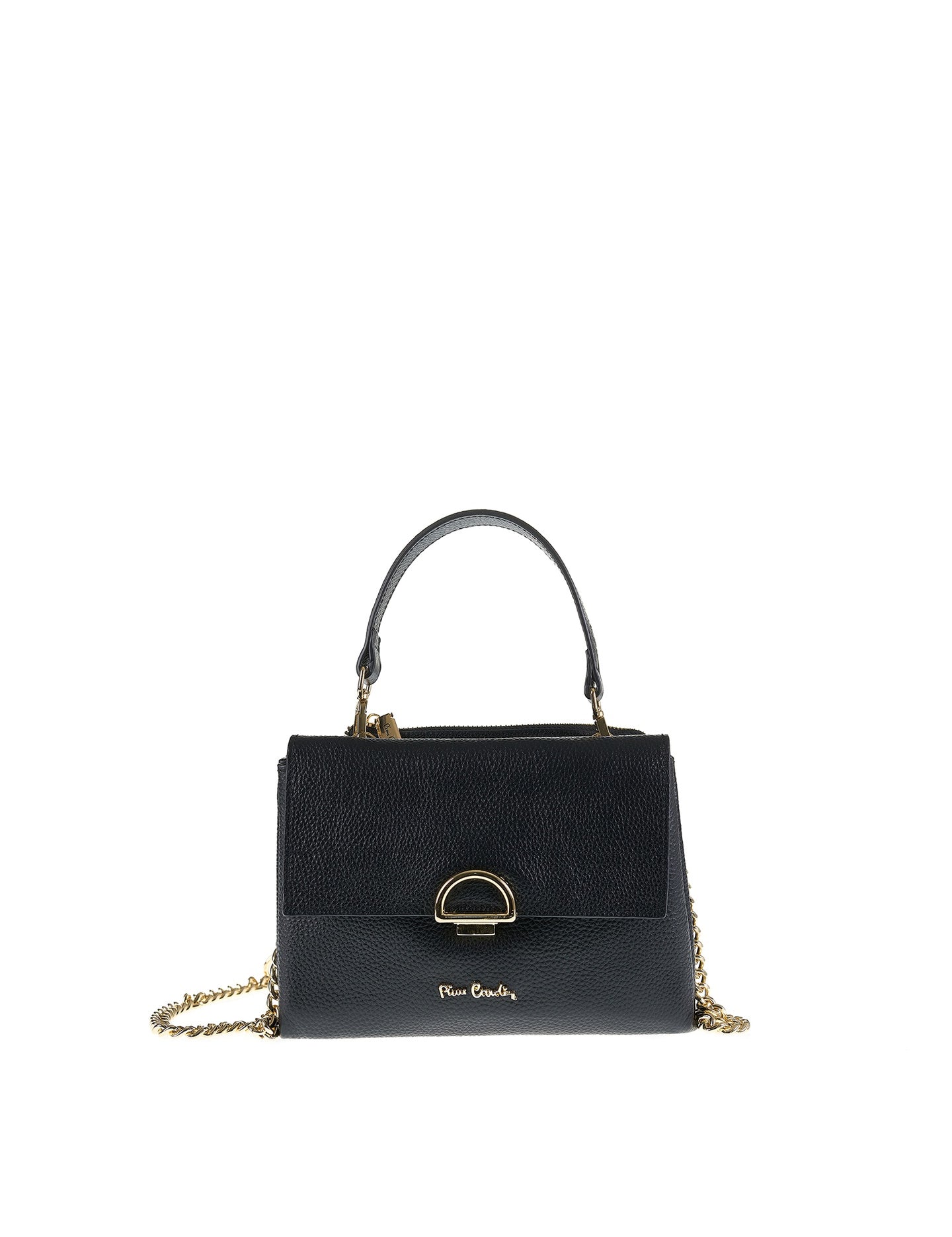 Borsa a Spalla in Vera Pelle Nero Pierre Cardin