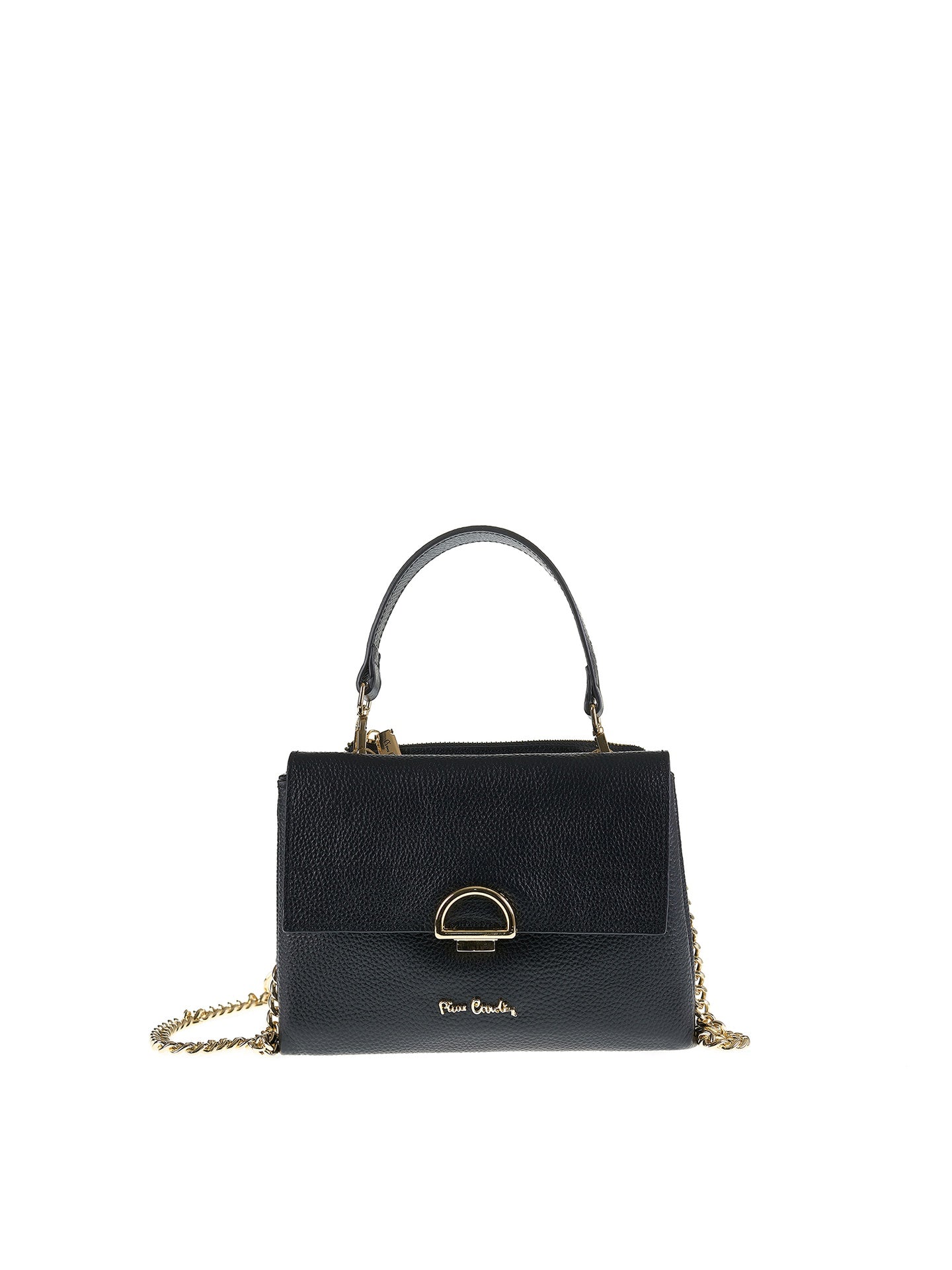 Borsa a Spalla in Vera Pelle Nero Pierre Cardin