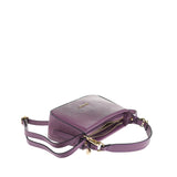 Lila Schultertasche aus echtem Leder
