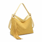 Borsa a Spalla in Pelle Vegana Giallo