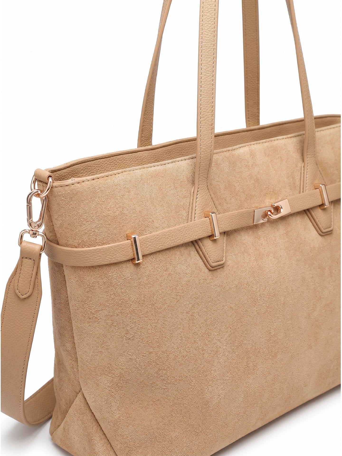 Borsa a Mano in Pelle Vegana Marrone
