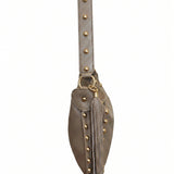 Borsa a Spalla in Dollaro Leather Beige Scuro