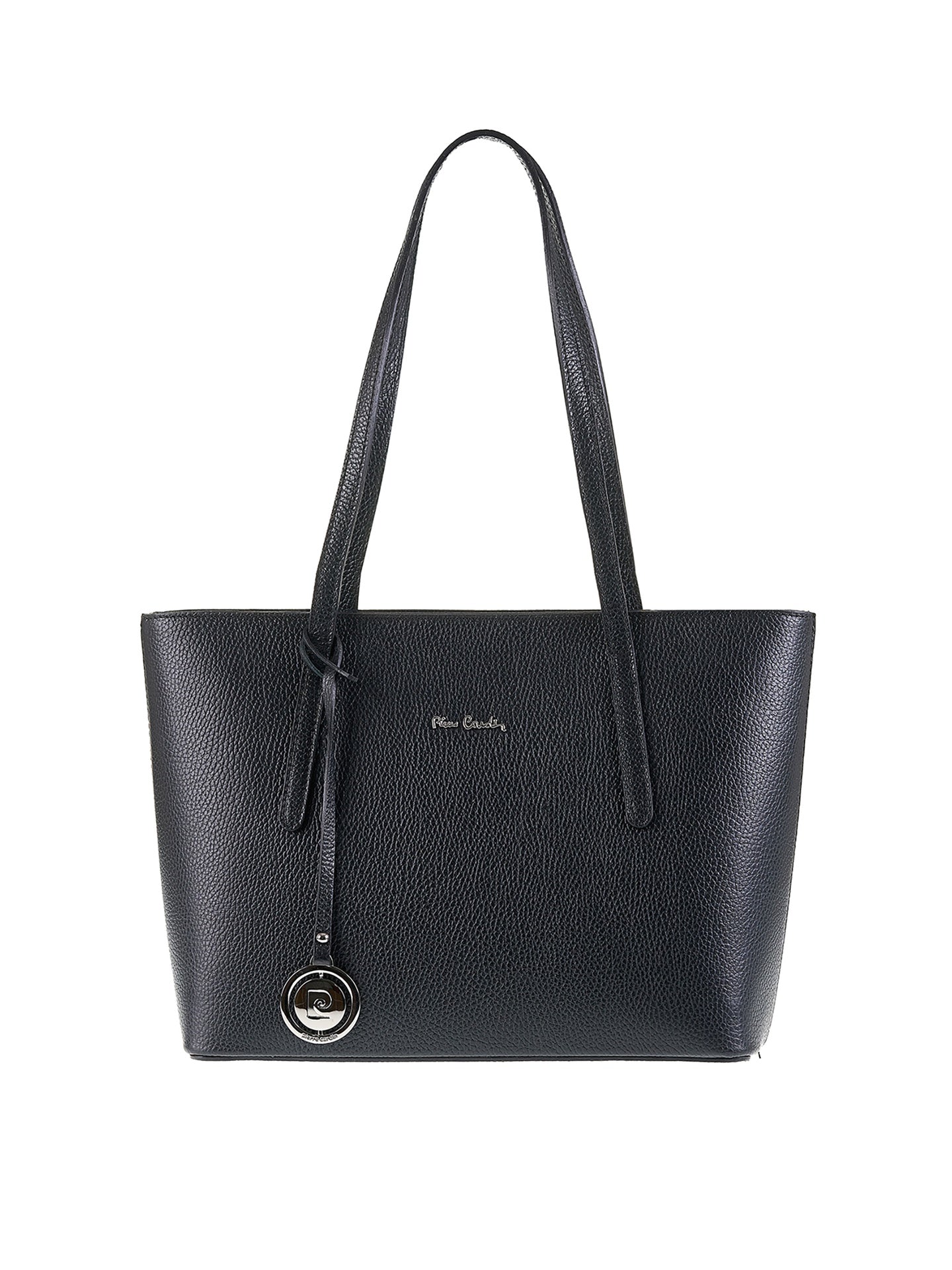 Borsa a Spalla in Vera Pelle Nero Pierre Cardin