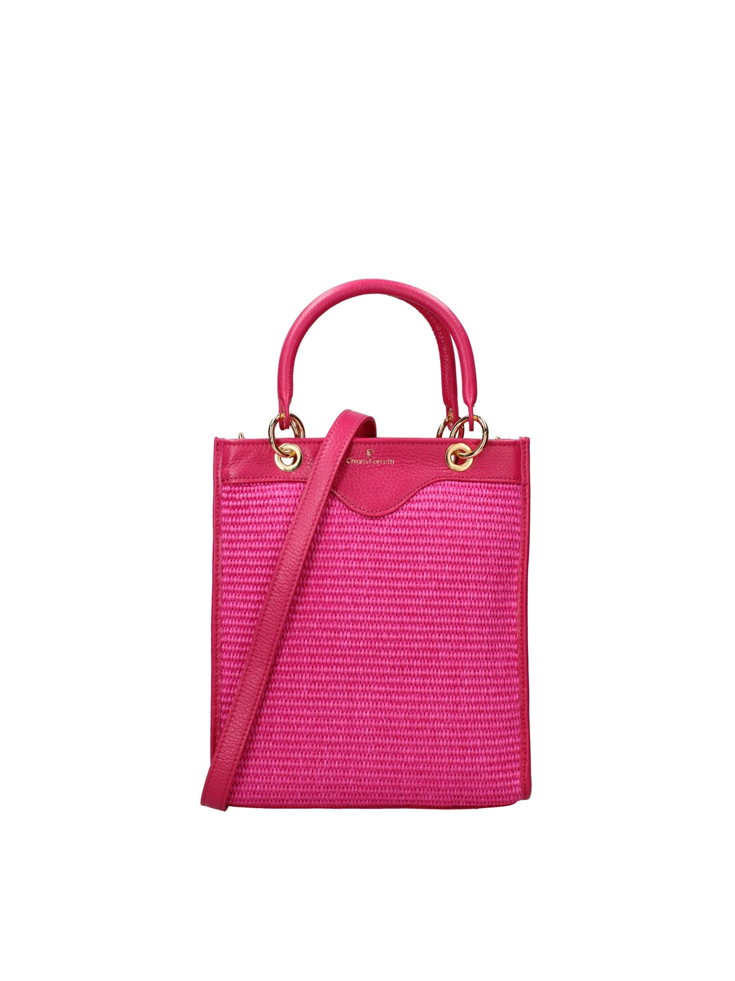 Borsa a Mano in Pelle Fucsia