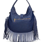 Borsa a Mano in Dollaro Leather Blu Jeans