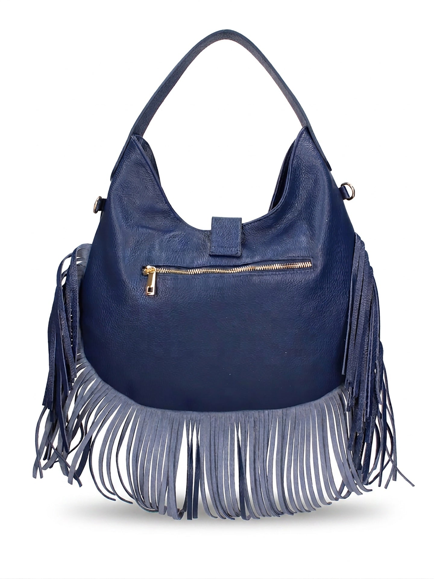 Borsa a Mano in Dollaro Leather Blu Jeans
