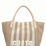 Borsa a Mano in Pelle Vegana Panna