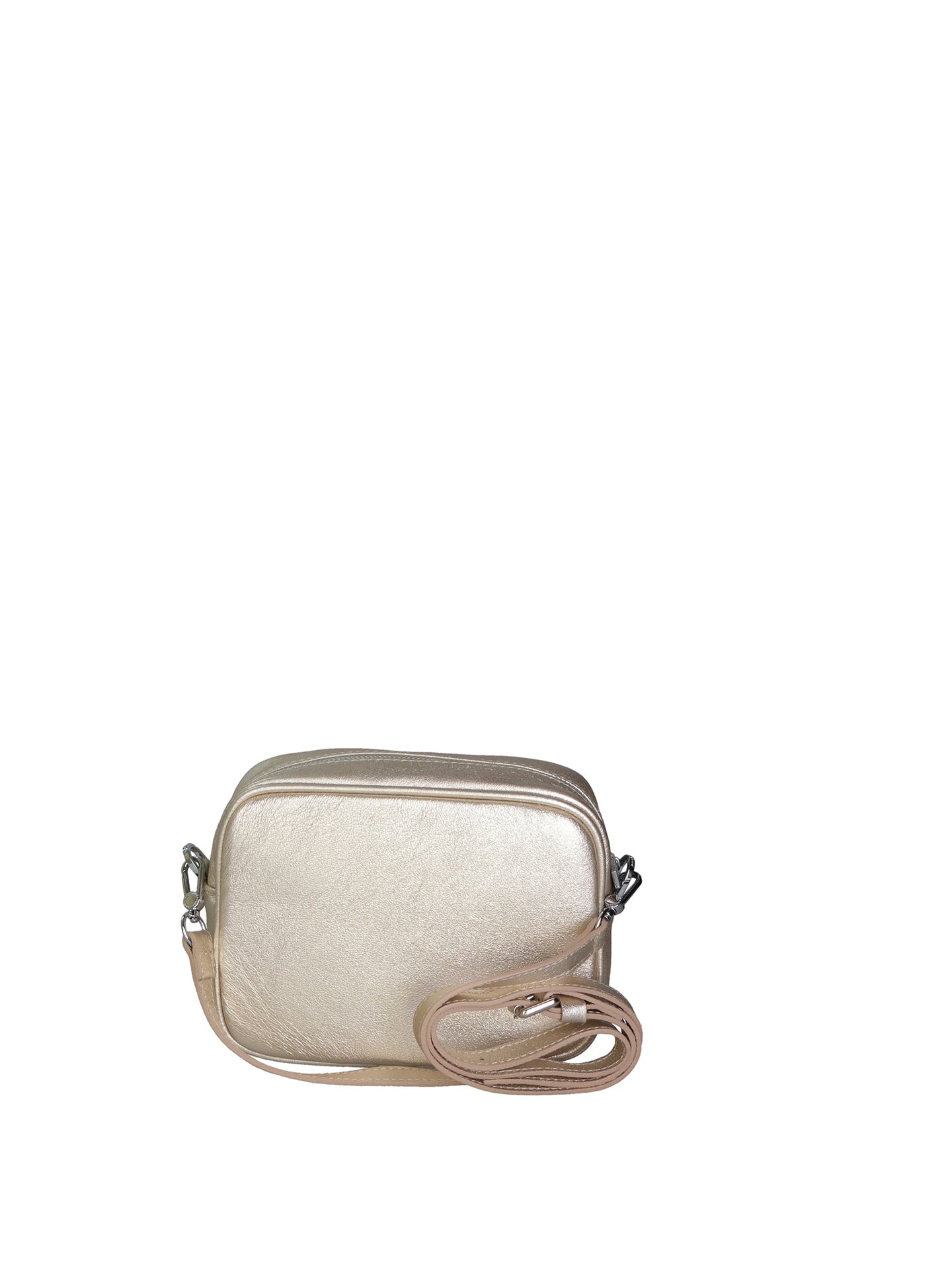 Borsa a Tracolla in Genuine Printed Suede Leather Argento