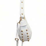 Borsa a Tracolla in Dollaro Leather Bianco
