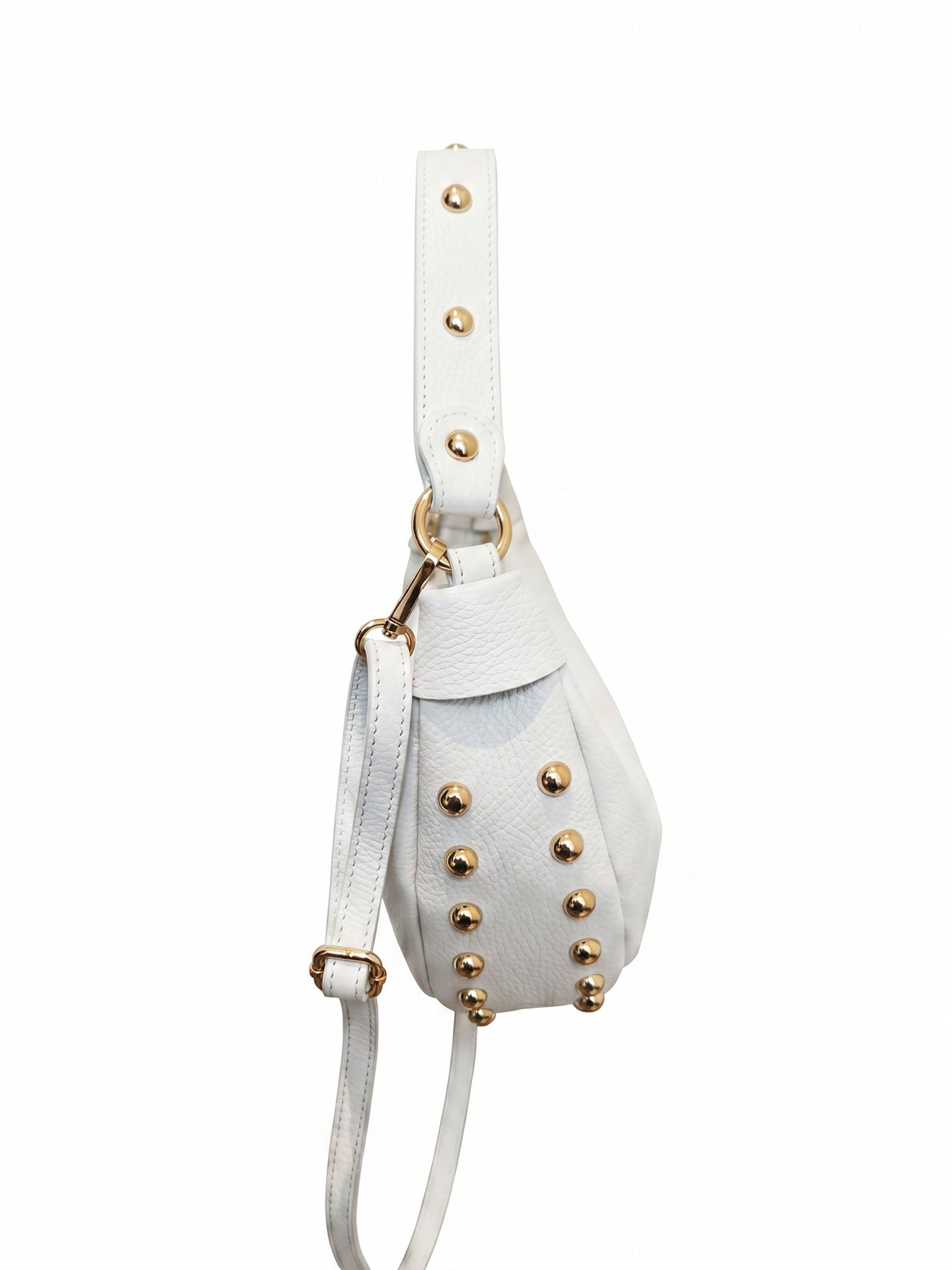 Borsa a Tracolla in Dollaro Leather Bianco