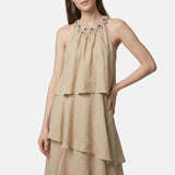 Vestito in Poliestere Taupe