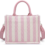 Bolso de hombro rosa de poliéster