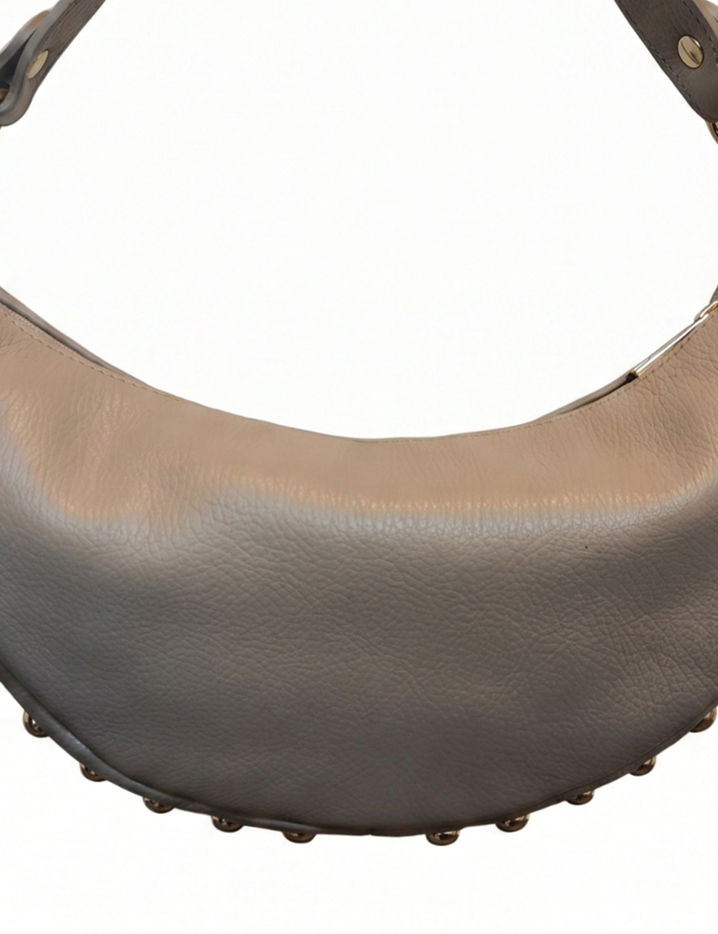 Borsa a Tracolla in Dollaro Leather Beige Scuro
