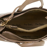 Bolso de mano de piel auténtica con diseño de mármol