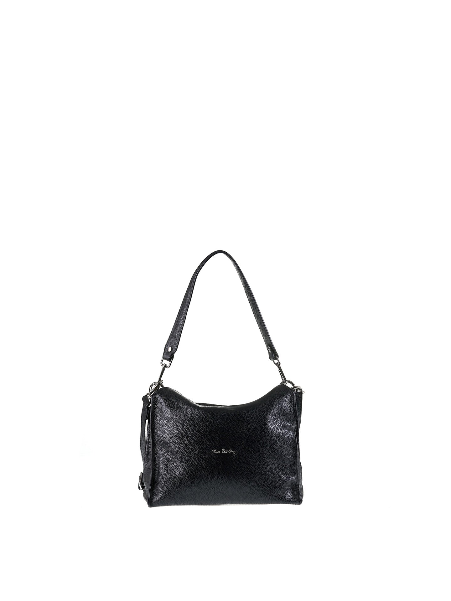 Borsa a Spalla in Vera Pelle Nero Pierre Cardin
