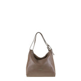 Borsa a Spalla in Vera Pelle Taupe Pierre Cardin