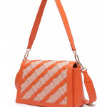 Borsa a Spalla in Pelle Vegana Arancione
