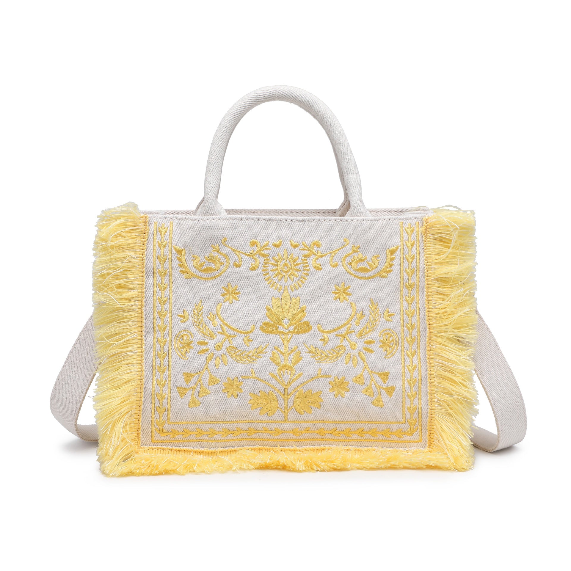 Borsa a Mano in Cotone Giallo
