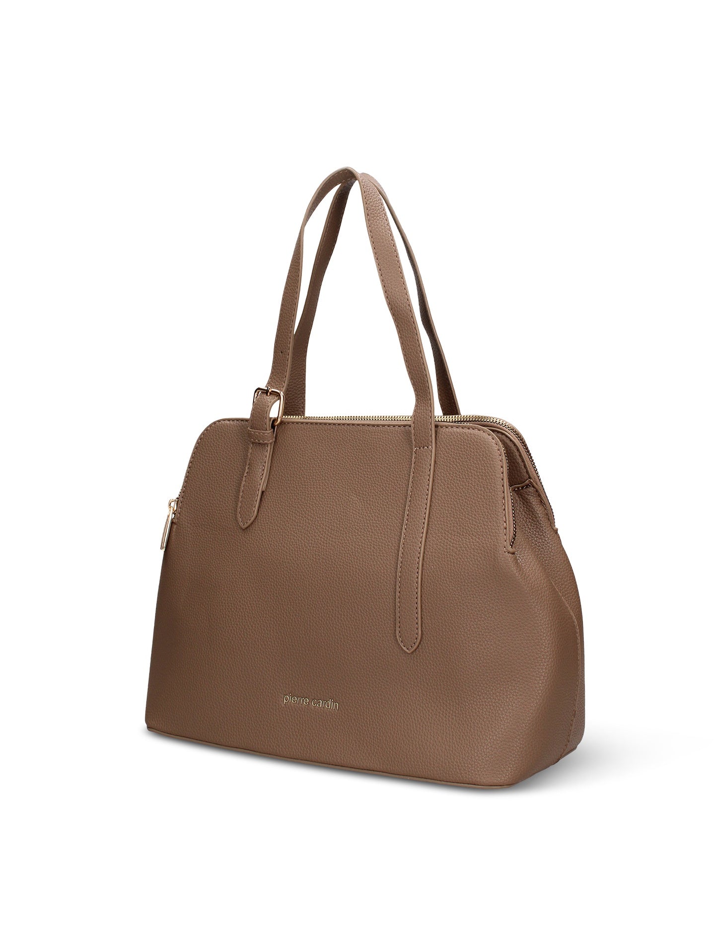 Handtasche aus taupefarbenem veganem Leder