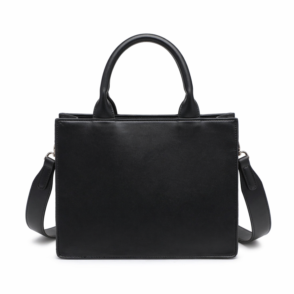 Borsa a Mano in Pelle Vegana Nero