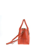 Handtasche aus echtem orangefarbenem Leder