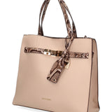 Borsa a Mano in Pelle Vegana Taupe