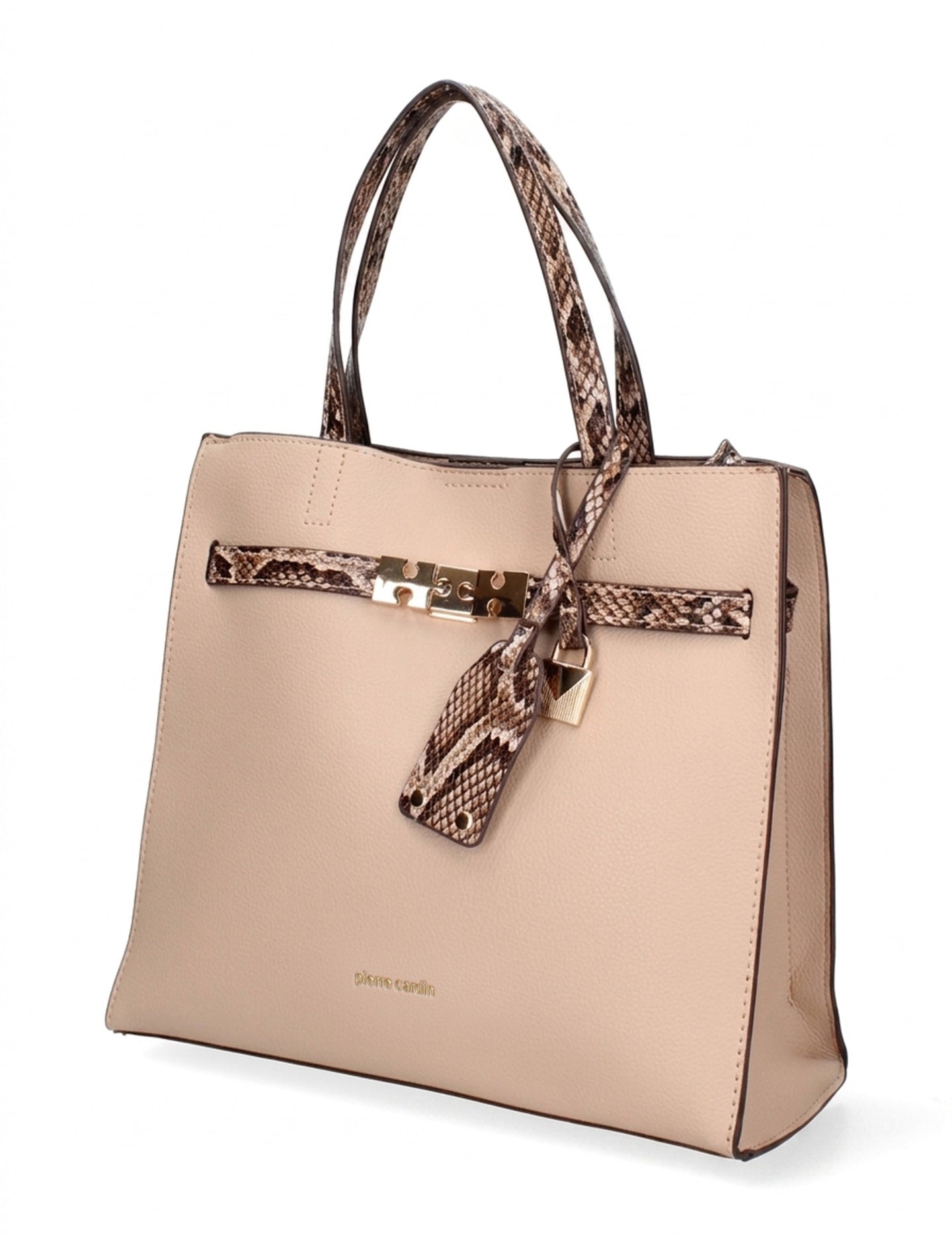 Borsa a Mano in Pelle Vegana Taupe