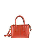 Borsa a Mano in Vera Pelle Arancione Pierre Cardin