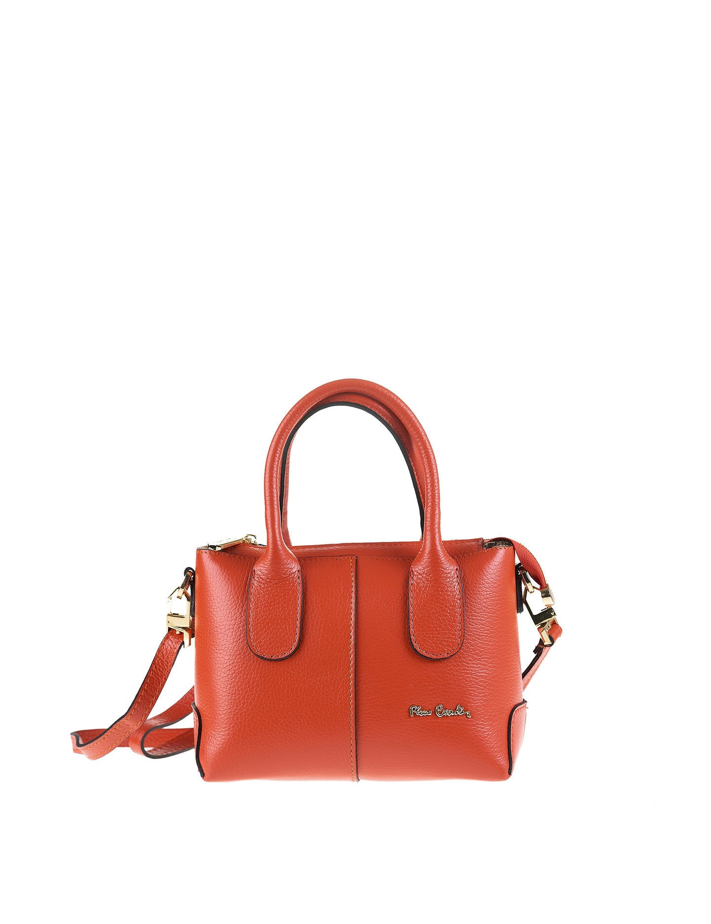 Borsa a Mano in Vera Pelle Arancione Pierre Cardin