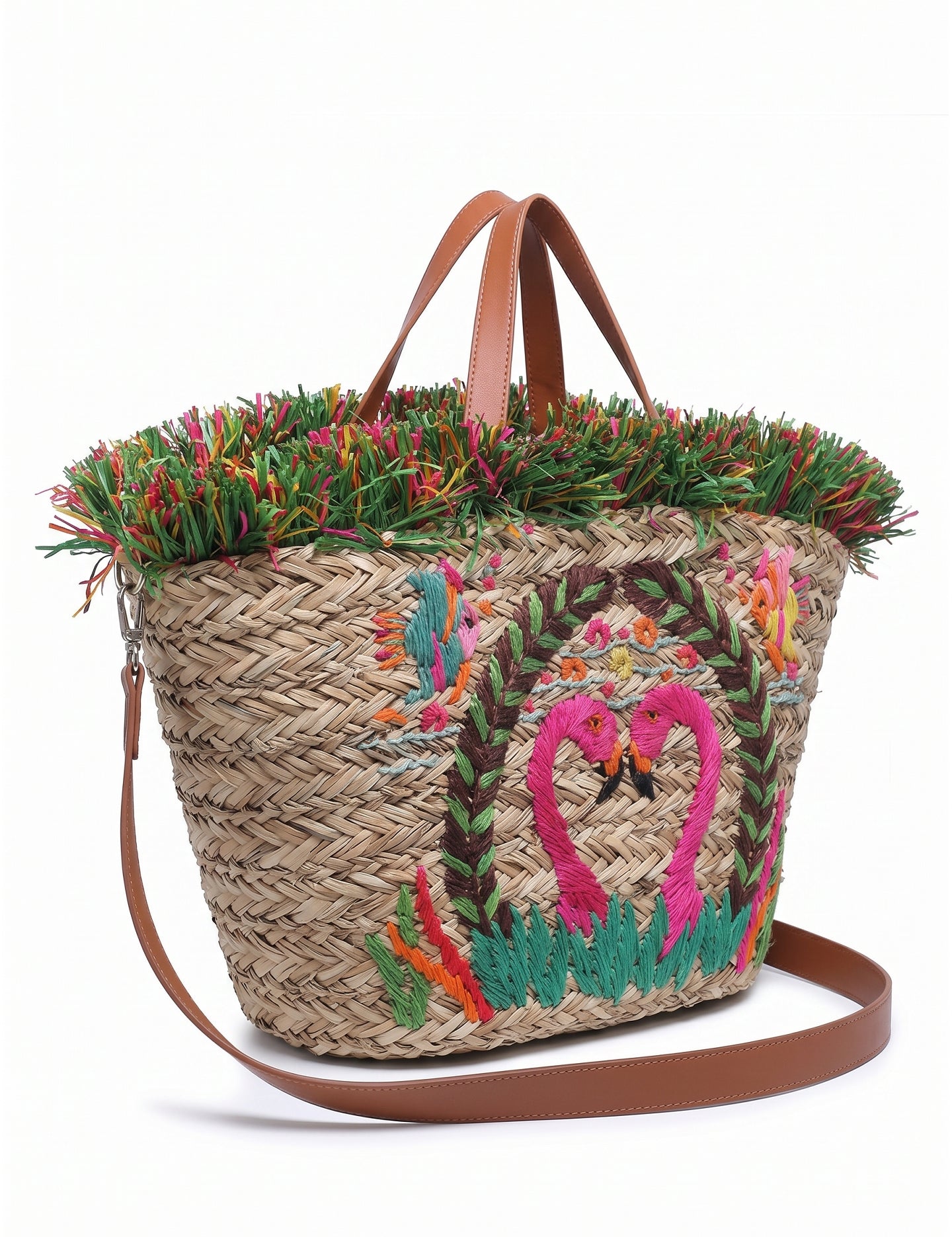 Borsa Shopper in Rattan Rosa