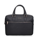 Borsa in Vera Pelle Blu Scuro Pierre Cardin