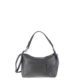 Bolso de hombro de piel auténtica gris