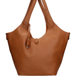 Borsa a Mano in Vera Pelle Cuoio Scuro Chiara Ferretti